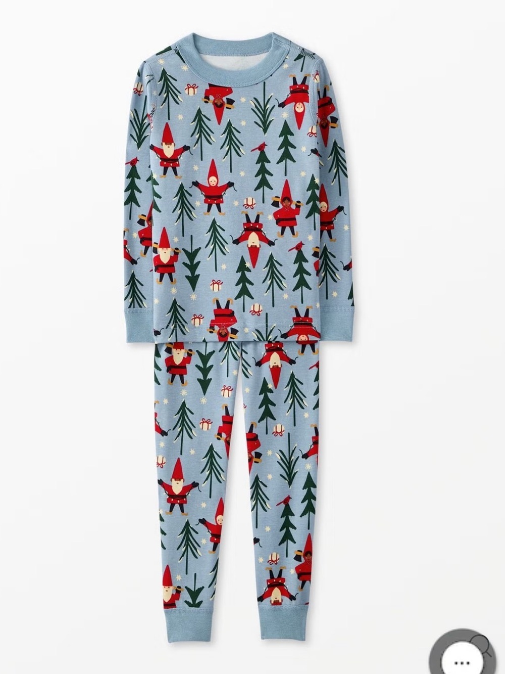 Hanna Andersson Kids Pajamas Organic Gnome Trees Blue Size 3T Christmas PJ